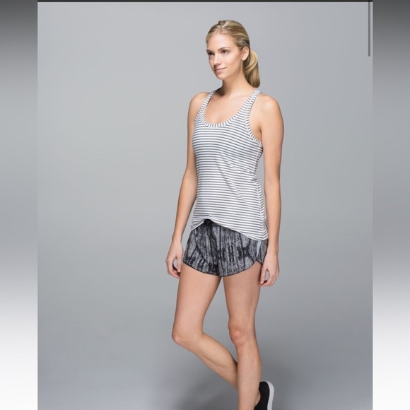 Lululemon Modern Racerback Parallel Stripe Heathered White Heathered Grey Size 8 - Picture 11 of 11